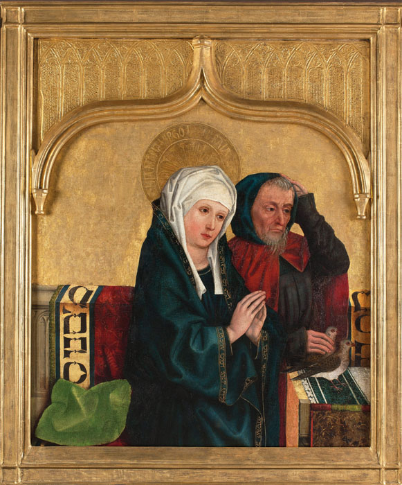 Hans Pleydenwurff, Ofiarowanie Chrystusa w Świątyni, fragment kwatery poliptyku></a></div><div style=